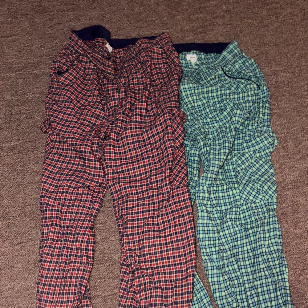 Aerie Kids Plaid Pajama Bottoms - Red and Green